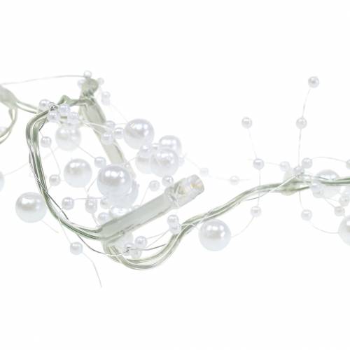 Floristik24 LED fénylánc gyöngy füzér fehér meleg fehér L120cm