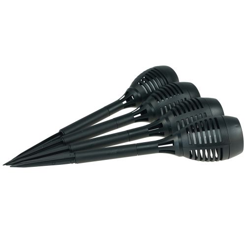 tételeket LED-es napelemes fáklyák kerti lánghatású erkély H38cm 4 db