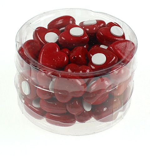 Floristik24 Ragasztható szív 2cm piros 50p