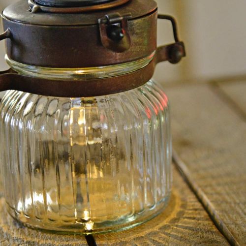 Floristik24 LED lámpa, függőlámpa, napelemes lámpa üvegben Ø11cm H14cm