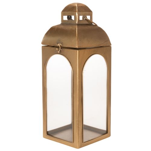 Lámpás fém üveg fém sárgaréz hatású M50cm 2 db-os szett | Floristik24.hu
