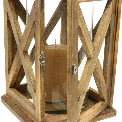 tételeket Fából készült lámpás nagy üveglámpás antik megjelenéssel 25×25×41 cm