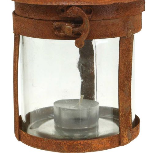 tételeket Fém lámpás patinás, nyári dekorációval, fém rozsda lámpa H18cm Ø10cm