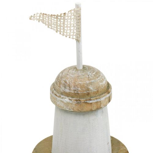 Floristik24 Tengeri dekoráció, világítótorony fából, tengeri dekoráció, dekoráció világítótorony kék H31cm