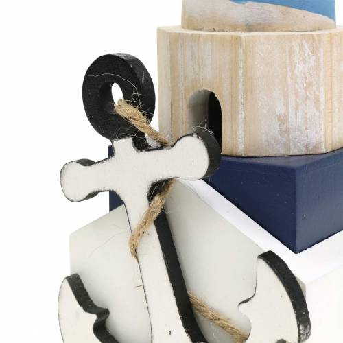 Tengerészeti dekoráció világítótorony világoskék 34cm | Floristik24.hu