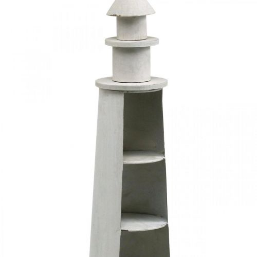 Világítótorony kopott elegáns krém nyári dekoráció tengeri Ø14,5cm H51cm