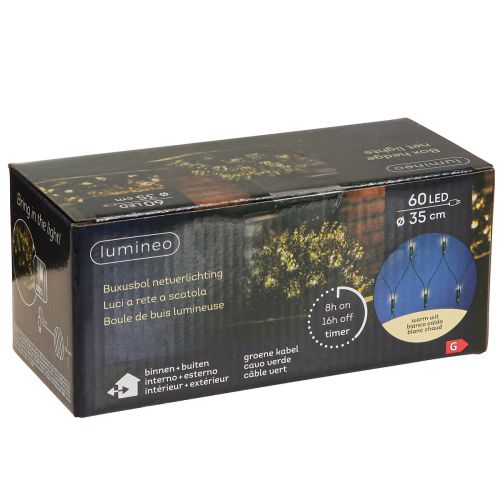 tételeket Kültéri fényháló buxusfához, 60 LED-es fényfüzér, Ø35cm
