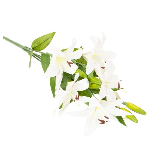 Műliliomok, 6 fehér virág, valósághű virágzó ág, 66 cm | Floristik24.hu