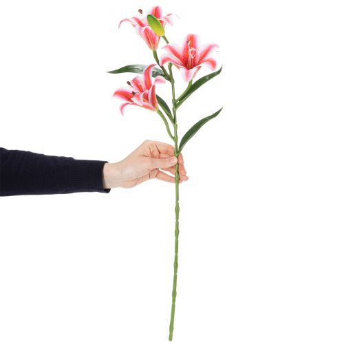 tételeket Műliliom stílusos nappali dekorációhoz és realisztikus megjelenéshez, 67 cm, 2 darab