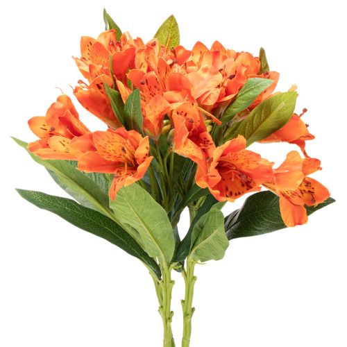Műalstroemeria narancsvirág, műcsokor dekoráció, 75cm, 3 darab