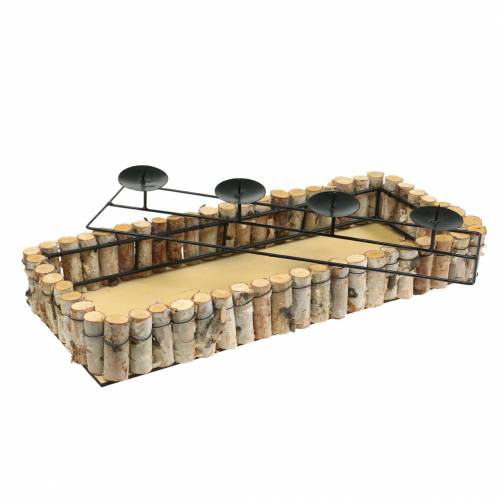 Floristik24 Adventi gyertyatartó nyírfa éllel 44cm