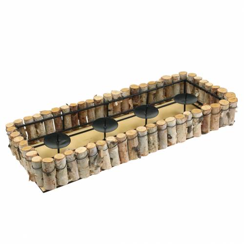 Floristik24 Adventi gyertyatartó nyírfa éllel 44cm