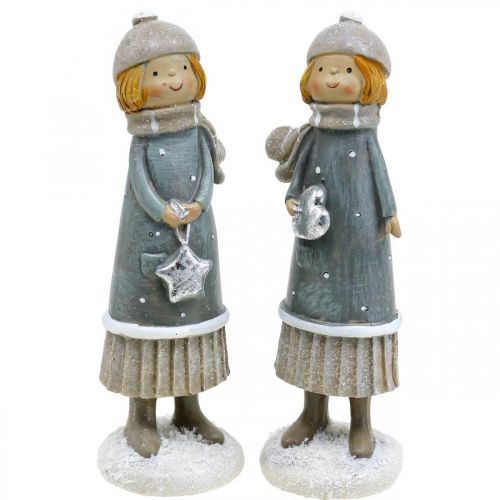 Floristik24 Deco figurák téli gyerek figurák lányok H14,5cm 2db