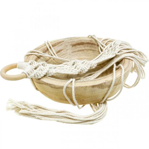 tételeket Makramé függőkosár boho stílusú dekoratív tál Ø23cm H90cm