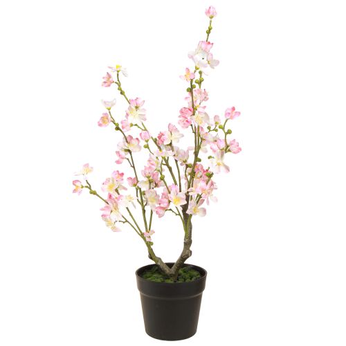 Floristik24 Mandulafa nagy mesterséges növény cserépben, rózsaszín fehér 74 cm