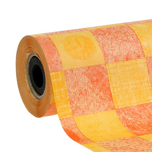 Floristik24 Mandzsetta papír sárga-narancs 25cm 100m