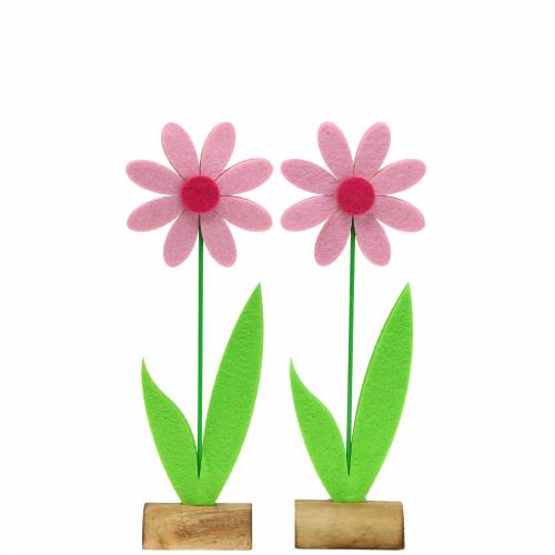 Floristik24 Filc virág rózsaszín 27cm 4db