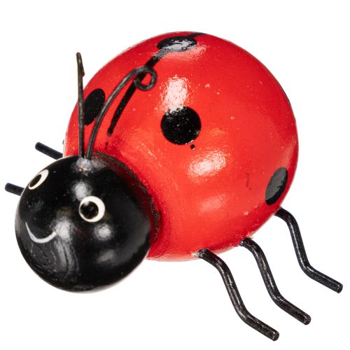 tételeket Fa katicabogarak/szerencsehozó bogarak, mint aranyos dekorációk az otthonba, 5 cm, 6 darab