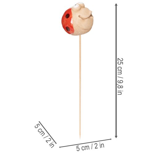 tételeket Katicabogár alakú kerti karók, dekoratív, szemet gyönyörködtető dísz kerti dekorációhoz, 25 cm, 4 darab