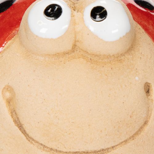 tételeket Katicabogár dekoratív kerámia figura vidám kerti dekorációhoz és ablakpárkányokhoz, 7 cm, 3 darab