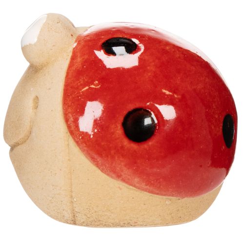 tételeket Katicabogár dekoratív kerámia figura vidám kerti dekorációhoz és ablakpárkányokhoz, 7 cm, 3 darab