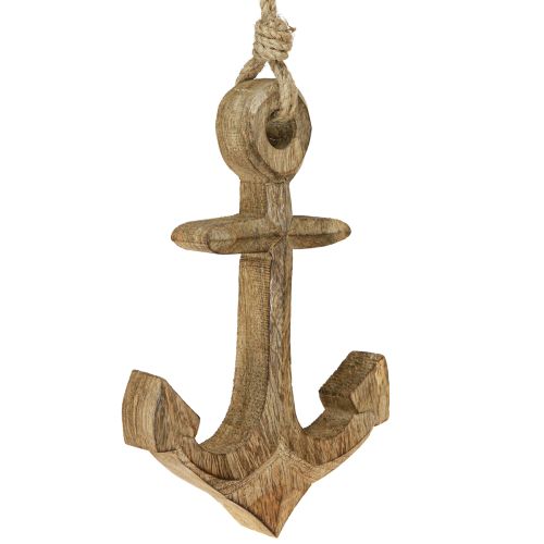 Tengeri dekorációs horgony fa natúr fából készült horgony 19cm