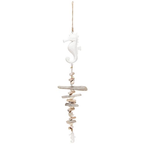 tételeket Tengeri dekoráció Garland Driftwood Shells Seahorse White 55cm