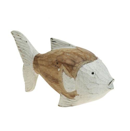 Tengeri dekoráció halfa fa hal kopott chic 17×8cm