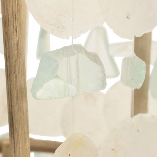 Floristik24 Tengerészeti dekorációs lámpa Capiz fa üveg natúr Ø17,5cm H34cm