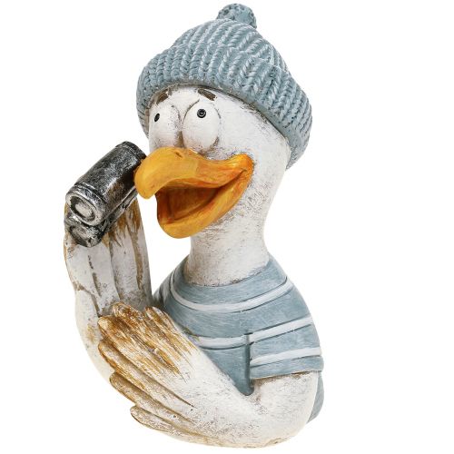 tételeket Tengerészeti dekorációs sirály asztaldísz kék fehér ezüst M11cm 2db