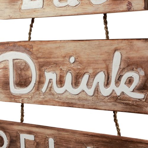 tételeket Tengerészeti faldekoráció, fa tábla &quot;Egyél, Igyál, Nyugodj, Légy Boldog&quot; natúr fehér Vintage Shabby Chic 38×54cm