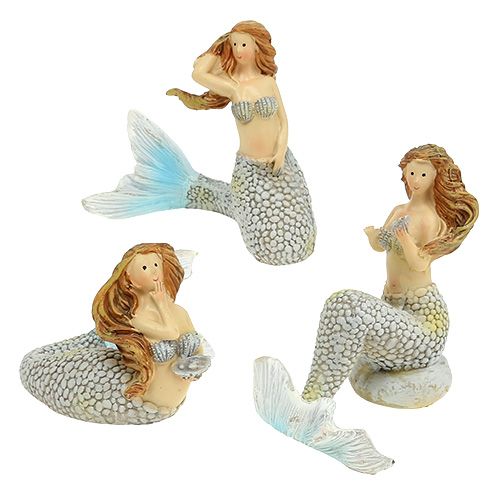 Floristik24 Deco figura sellő kék 6cm - 9,5cm 3db