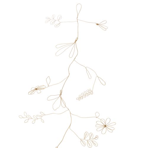 tételeket Fém virágdekorációs girland, drót virágkoszorúhoz, nyári dekoráció, fali dekoráció, arany, 110cm