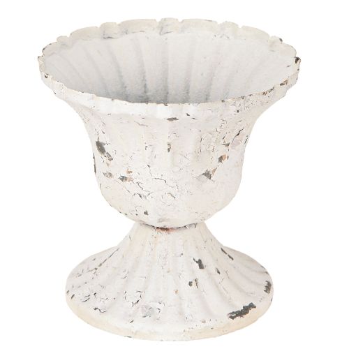 Floristik24 Fém dekoratív csésze Small Shabby Chic Fehér Ø8,5cm H8cm 2db