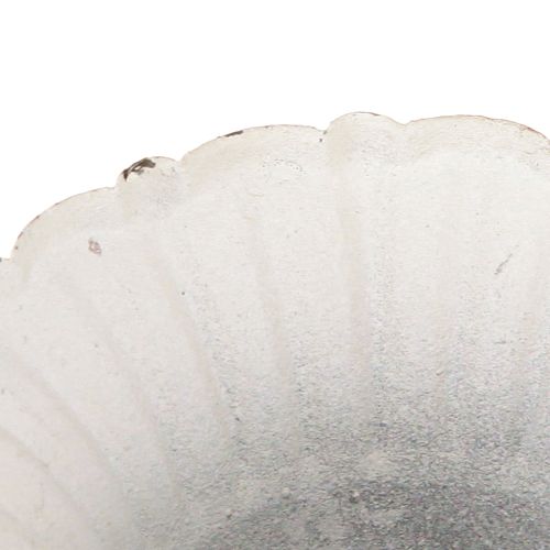 Floristik24 Fém dekoratív csésze Small Shabby Chic Fehér Ø8,5cm H8cm 2db