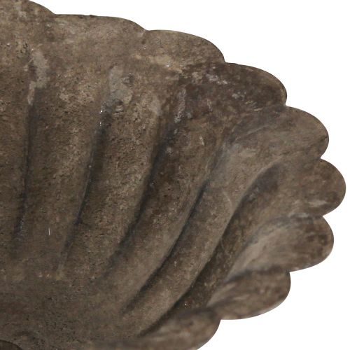 Floristik24 Fém dísztál lábon antik szürke barna serleg Ø12cm H18cm