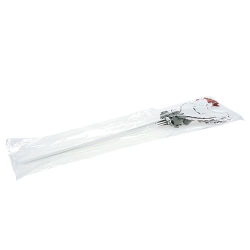 Floristik24 Fém csirke pálcán fehér 16cm 6db