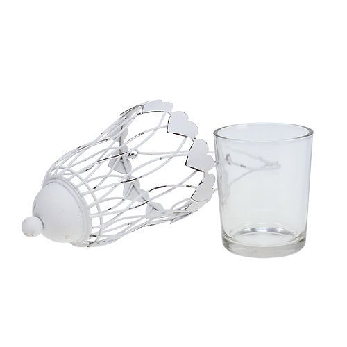 Floristik24 Fém lámpa Ø7,5cm H12cm fehér