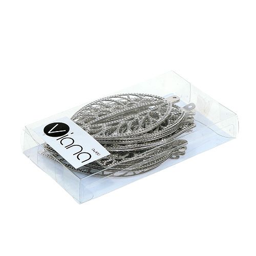 Floristik24 Fémlap ezüst akasztásához 4cm x 7cm 24db