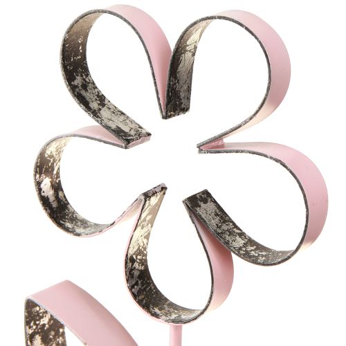 Floristik24 Fém virág fa alapon Pink Silver Vintage H29cm