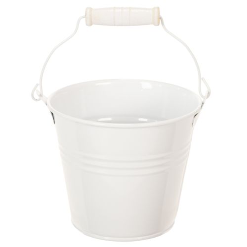 Floristik24 Fémvödrök, fehér, Ø12cm, M10cm, 8 darab