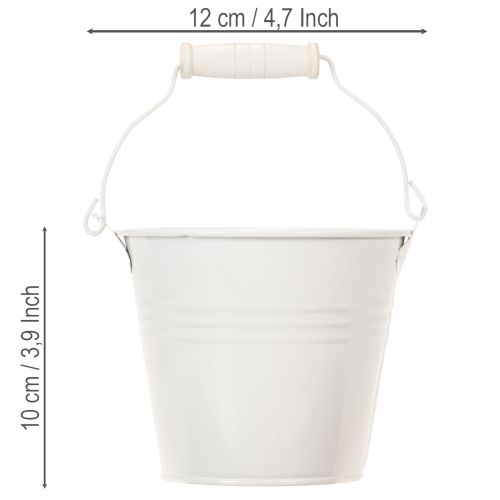 tételeket Fémvödrök, fehér, Ø12cm, M10cm, 8 darab