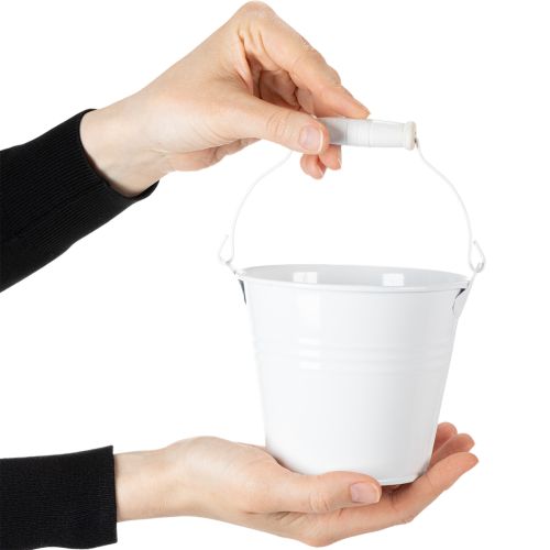 tételeket Fémvödrök, fehér, Ø12cm, M10cm, 8 darab