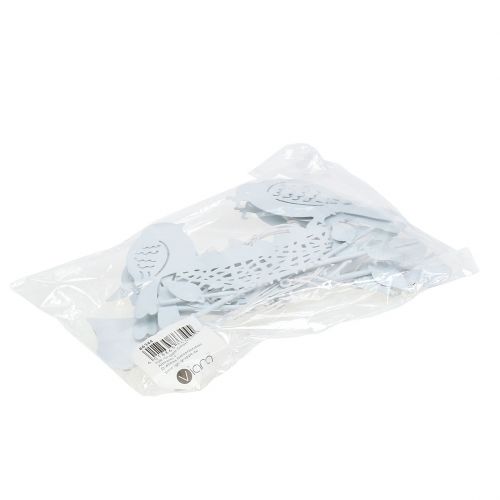 Floristik24 Fém fogas madárfészek szívekkel fehér 18cm 3db