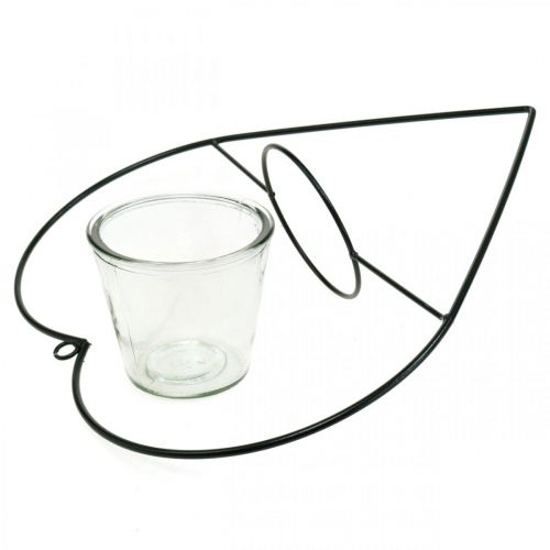 tételeket Lámpás szív fém 28cm-es teamécses tartó üveg akasztásához 9cm