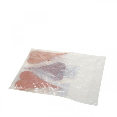 Floristik24 Függesztett dekorációs ablak fém szívek, dekoratív szívek akasztáshoz narancssárga/lila H10cm 6 db