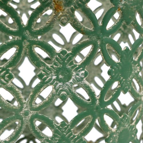 Floristik24 Fém ovális kosár fogantyúval 25cm x 16,5cm H21cm Zöld