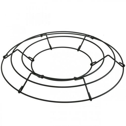 tételeket Fém koszorú fekete asztaldísz drótkoszorú Ø30cm H3,5cm