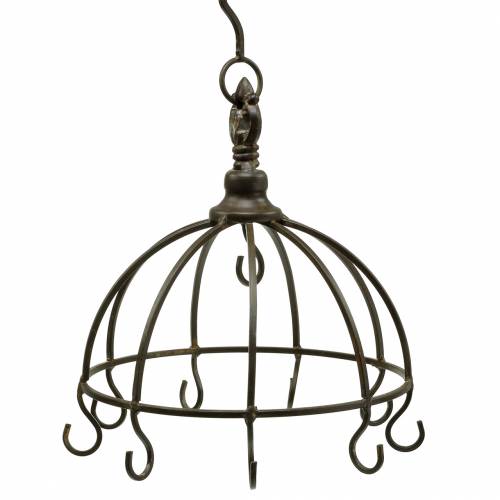 Floristik24 Konyhai fogas fém korona antik Ø22cm H28cm