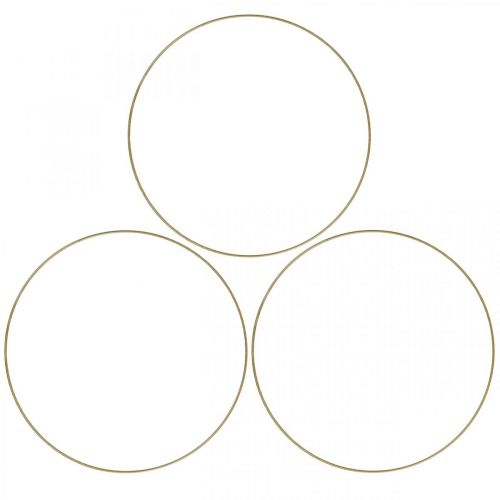 Fém gyűrű dekor gyűrű Scandi gyűrű deco hurok arany Ø20,5cm 6db